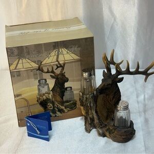 Seasons Of The Elk Salt & Pepper Shaker Set Limited Edition Discontinued by DWK
